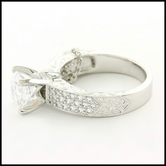 JT Jewel Trends White Gold Overlay Engagement Ring - Picture 3 of 14